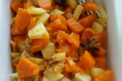 冬季进补:土豆南瓜炖羊肉