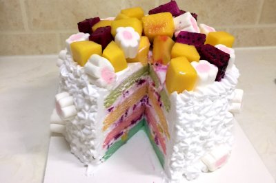 超简单彩虹蛋糕（有内涵）