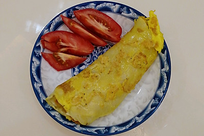 【快手早餐】虾米鸡蛋饼