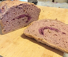 无糖无油 紫薯红枣面包的做法