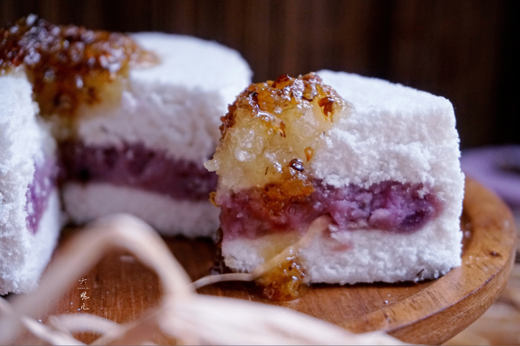 美容养颜小甜品，桂花紫薯山药糕，软糯香甜！的做法