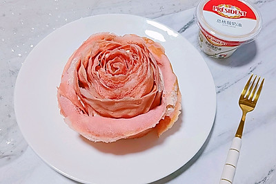 玫瑰花千层蛋糕