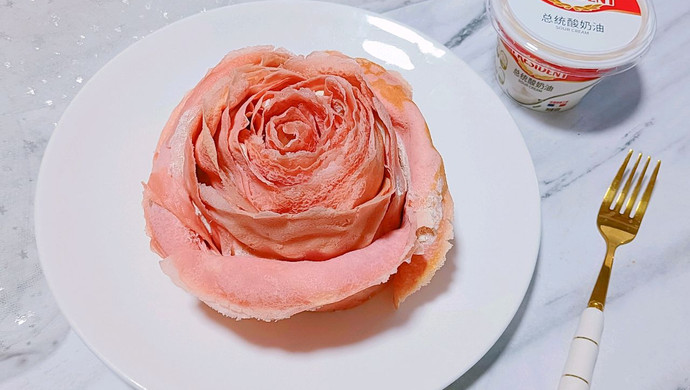玫瑰花千层蛋糕