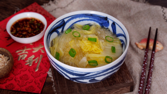 鸡汤白菜炖粉条