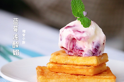 健康低酯的蓝莓冻酸奶