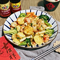 #味达美名厨福气汁，新春添口福# 三鲜日本豆腐炒虾仁的做法图解19