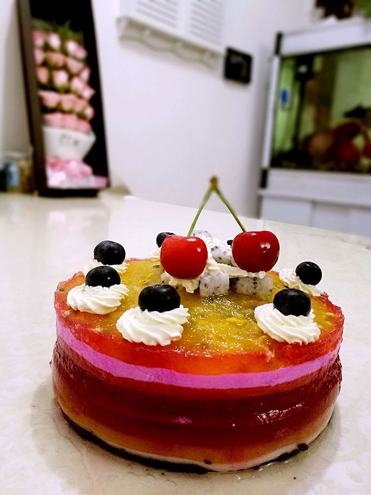 彩虹缤纷水晶蛋糕～～清凉又美味的做法