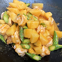 鲜虾芦笋烩哈密瓜/水果入菜，轻断食减脂偶尔替代正餐的做法图解7