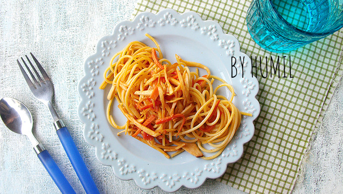 杏鲍菇火腿意大利面