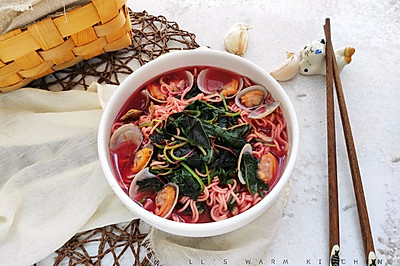 花蛤苋菜汤面