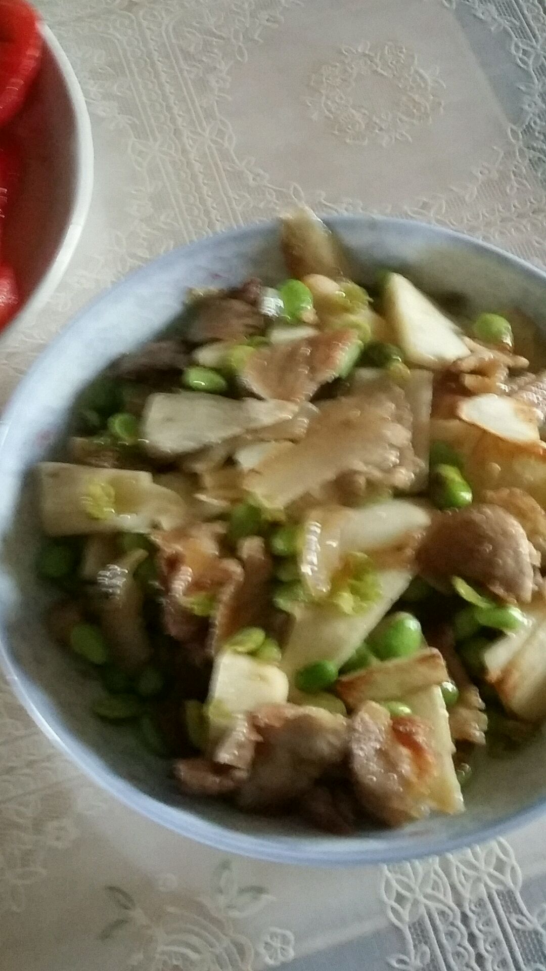 茭白肉片毛豆