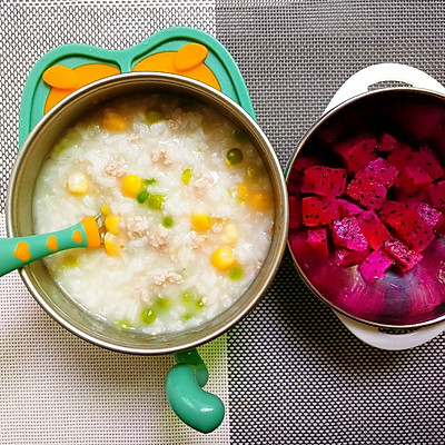 青豆玉米鸡肉粥