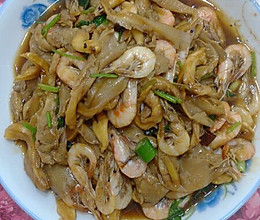 鲜蘑炒白虾的做法
