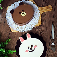 布朗熊&可妮兔（巧克力&酸奶慕斯蛋糕）的做法图解21