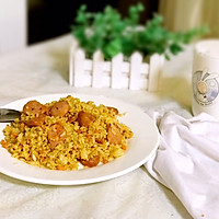 #无腊味，不新年# 腊肠蛋炒饭的做法图解7