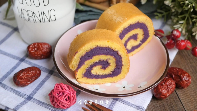 宝宝辅食-紫薯蛋糕卷