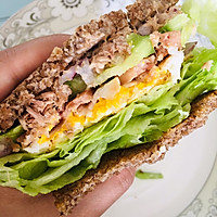 低脂全麦鸡蛋金枪鱼午餐肉蔬菜三明治的做法图解10
