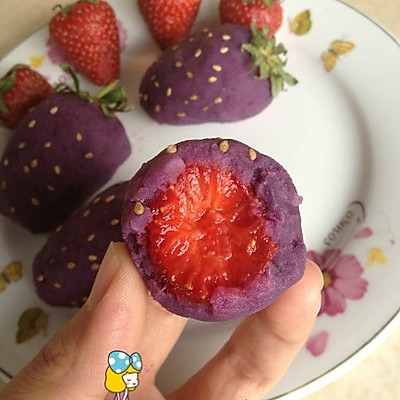 紫薯草莓球and紫薯芝麻球