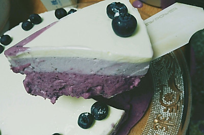 【美丽的渐变】蓝莓芝士渐变慕斯蛋糕