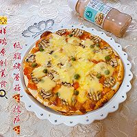 精品｜【原创】低脂高钙的厚芝士烤蘑菇披萨的做法图解1