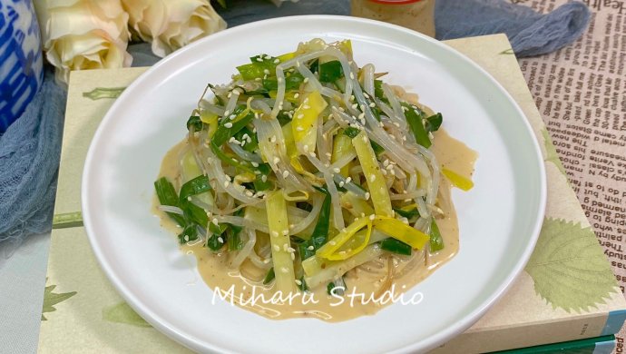 麻香韭菜拌豆芽#小白必备