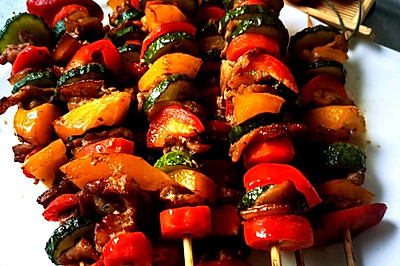 彩色韩式烤肉串‼️美味诱人