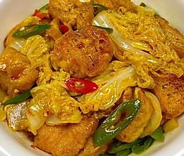 白菜焖油豆泡的做法