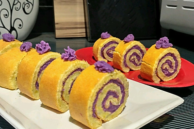 宝贝做紫薯蛋糕卷
