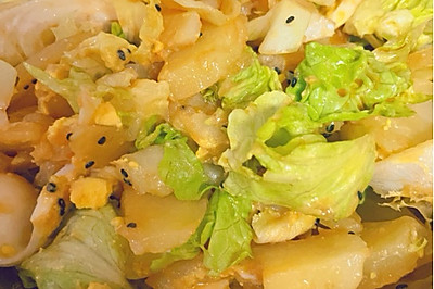 土豆泥拌鸡蛋生菜
