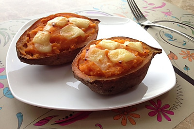 椰香芝士烤红薯——雄鷄標椰浆试用菜谱