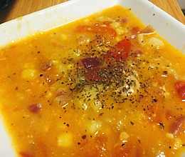 煮一碗番茄芝士浓汤的做法