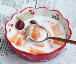 牛奶木瓜炖雪蛤~奶香十足，清甜不腻的做法