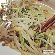 豆芽炒蒜苗