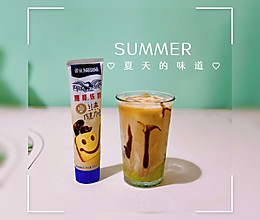 #在夏日饮饮作乐#巧克力炼乳绿豆沙冰咖啡的做法