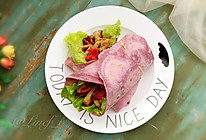 嫩肉紫薯卷饼#利仁电饼铛，烙烤不翻锅#的做法