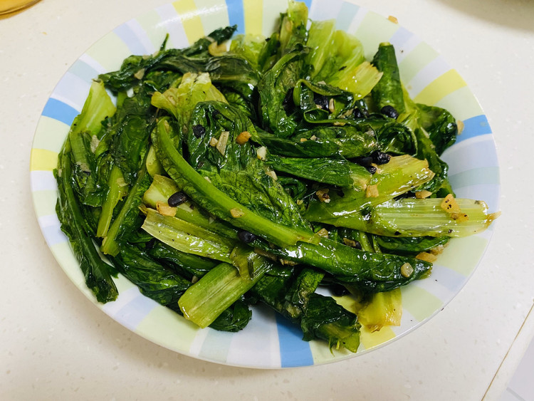 豆豉油麦菜的做法