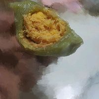 红豆紫薯蛋黄肉松青团的做法图解7
