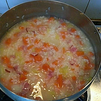 培根胡萝卜蔬菜粥的做法图解5