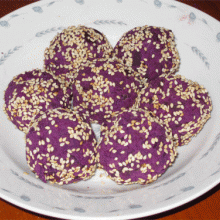 紫薯豆沙球