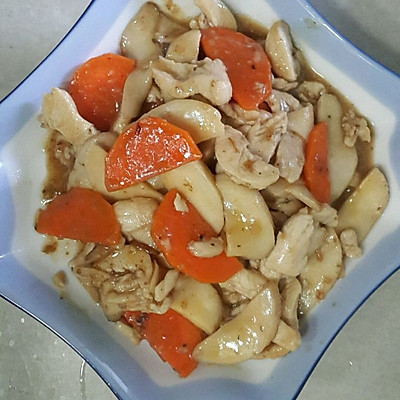 杏鲍菇炒鸡肉