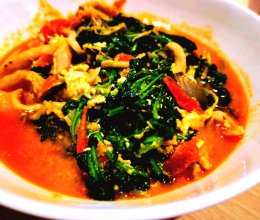 蘑菇荠菜西红柿汤的做法