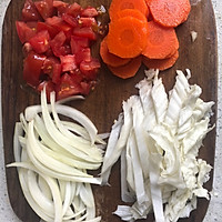味增三文鱼蔬菜烧的做法图解4