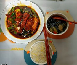 ✨独居一人食｜青蒜炖排骨｜紫菜汤的做法