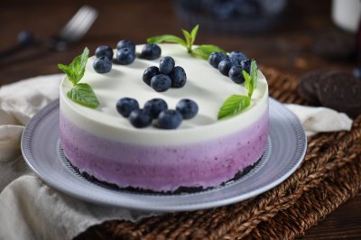 免烤箱渐变蓝莓冻芝士蛋糕