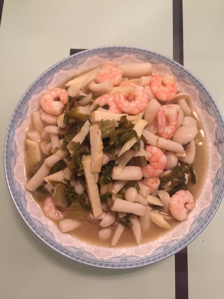 白玉菇冬笋炒虾仁