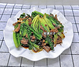 豆豉鲮鱼炒油麦菜的做法