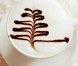 奶泡拉花咖啡之——树叶的做法
