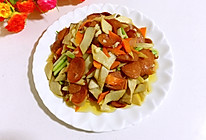 杏鲍菇炒火腿肠的做法