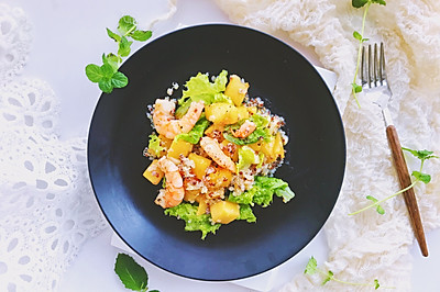 快手早餐—虾仁黎麦果肉沙拉