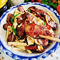 #向往的生活 就是外婆乡#竹笋炒熏腊肠的做法图解21